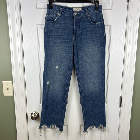 Free People We the Free Maggie mid rise straight leg cropped jeans sz 26 - Picture 5 of 14